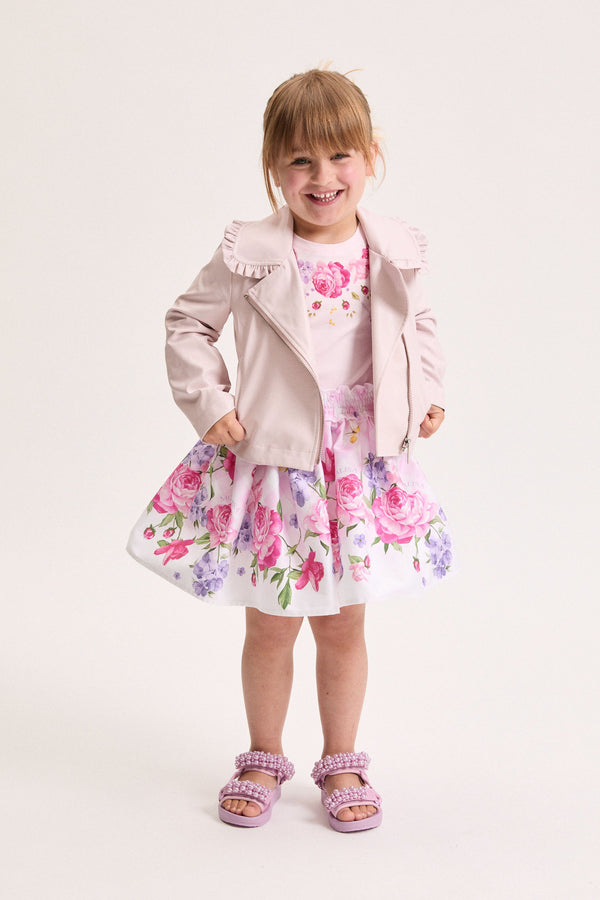 Pink Garden Party Satin Skirt