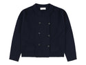 Navy Wool Yes Double Button Cardigan