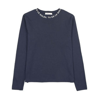 Navy with White Graphic Neck Tee