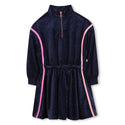 Navy Shimmer Velour Dress