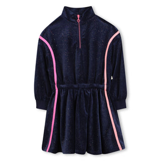 Navy Shimmer Velour Dress