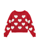 Red and White Heart Sweater