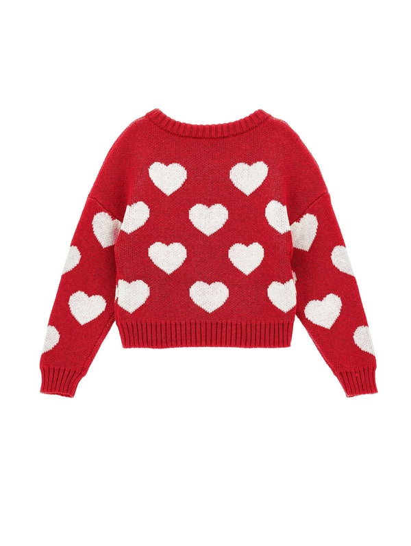 Red and White Heart Sweater