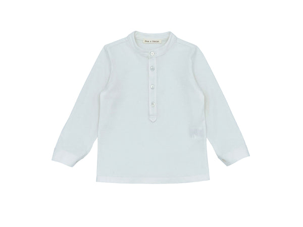 White Mao Collar Shirt