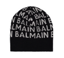 Black/Silver Logo Knit Hat