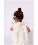 White Baby Green Flower Dress