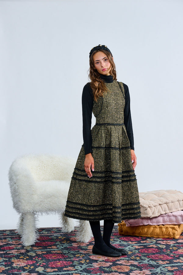 Black and Gold Metallic Tweed Jumper