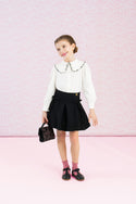 Black Crepe Long Length Skirt