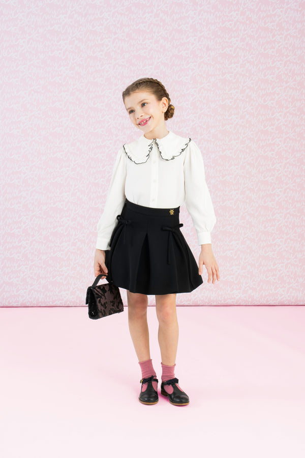 Black Crepe Long Length Skirt