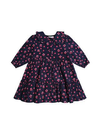 Indigo Cherry Pie Tiered Cord Dress