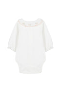 White Scallop Floral Collar Onesie