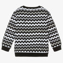 Black Colorblock ZigZag Sweatshirt