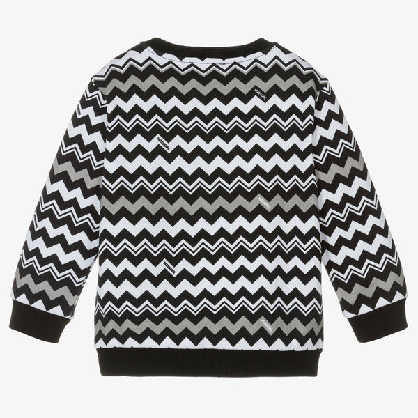 Black Colorblock ZigZag Sweatshirt