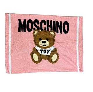 M Pink Toy Bear Logo Beach Towel