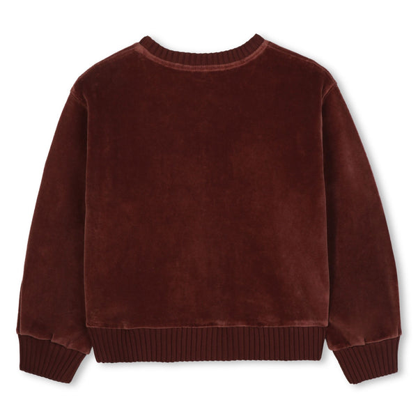 Crimson Velour Logo Crewneck