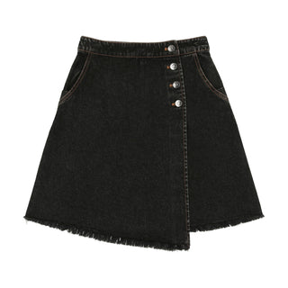 CCB Black Denim Button Skirt