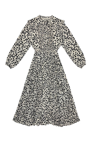 White with Black Hearts Petra Dress
