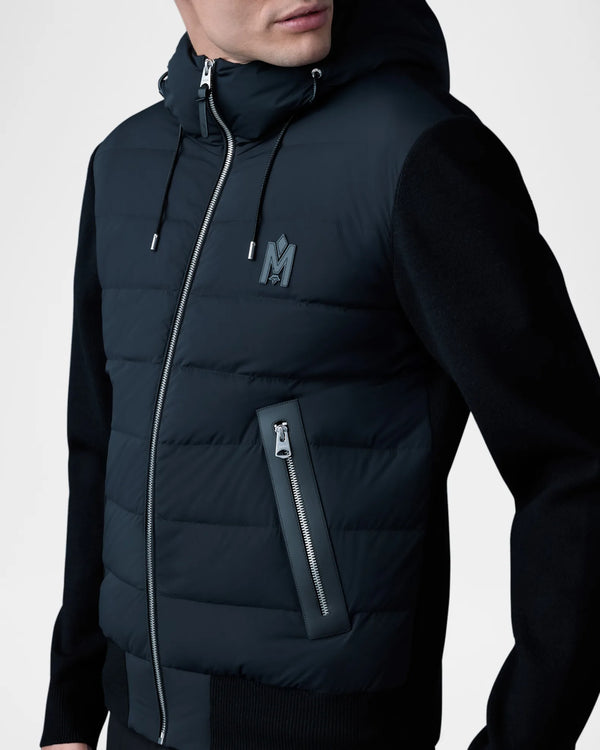 Navy Mens Andrew Light Down Hooded Coat