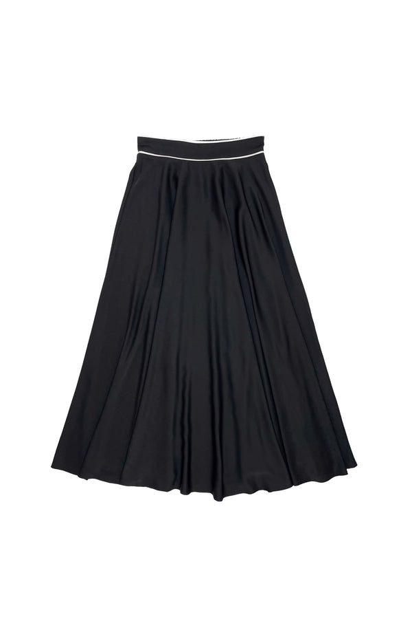 Black with White Piping Elsie Skirt