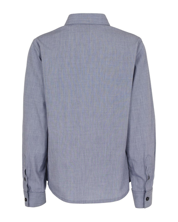 Blue Button Down Slit Pocket Shirt