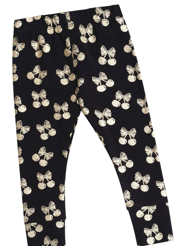 Black and Gold Cherry Pie Leggings