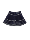 Navy Blue Denim Heart Pocket Skirt