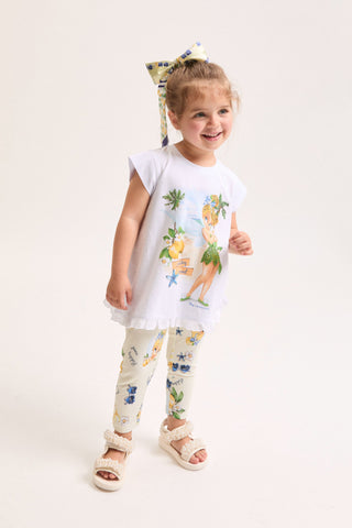 Yellow Lemon Print Legging