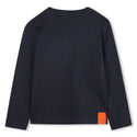 Navy Rhinestone Logo Long Sleeve Tee