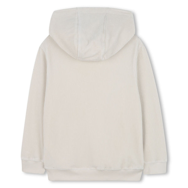 Cream Embroidered Logo Hoodie