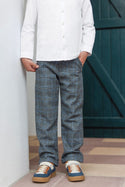 Gray and Blue Plaid Pants