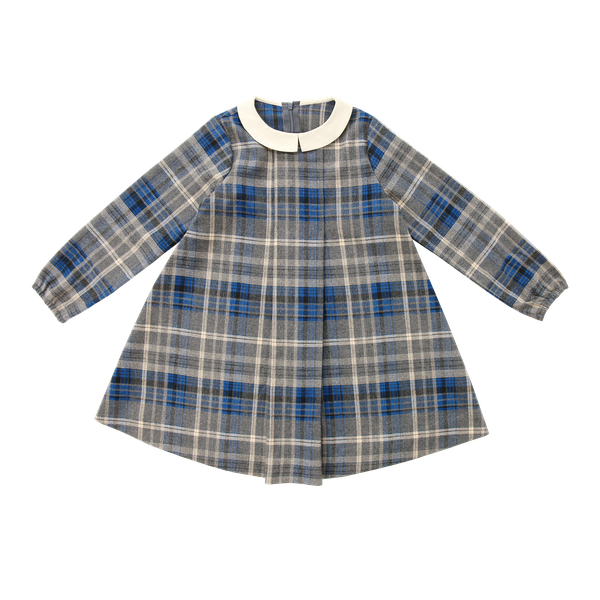 Cream Collar Plaid Dress