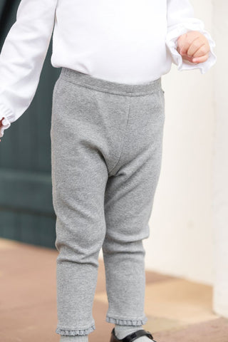 Heather Gray Baby Ruffle Trim Leggings