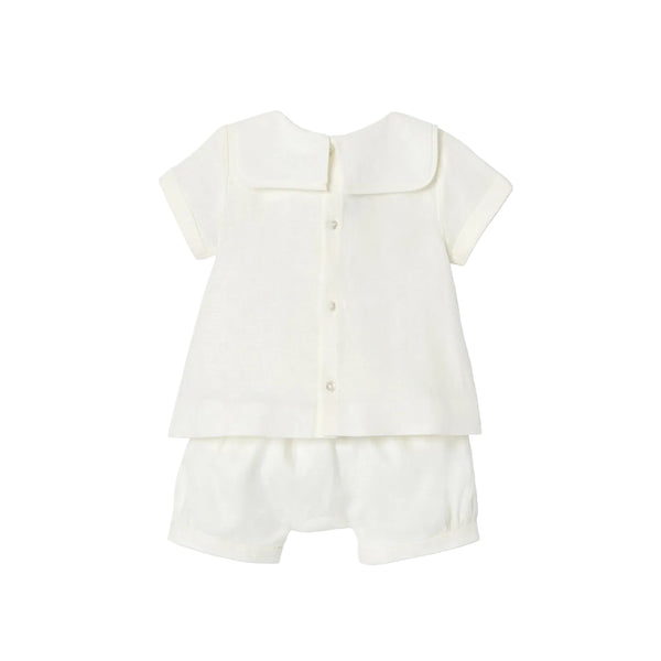 Ivory Baby Linen Short Set