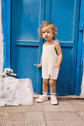 Cream Pattered Nuevo Romper