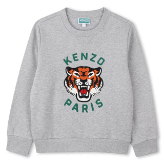 Grey Marl Tiger Logo Crewneck