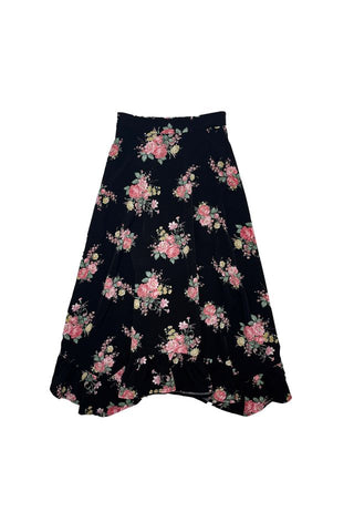 Black Floral Celine Skirt