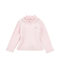 Light Pink Ribbed Ruffle Turtleneck