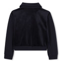 Navy Velour Zip Up Sweatshirt