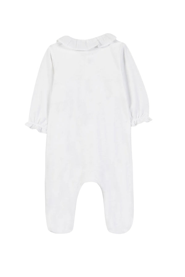 White with Gold Scallop Cotton Footie