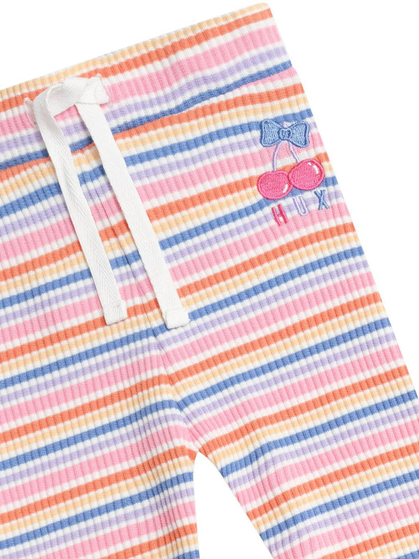 Multicolor Rainbow Ribbed Leggings