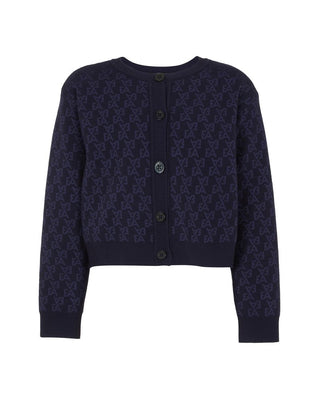 Navy EA Print Cardigan