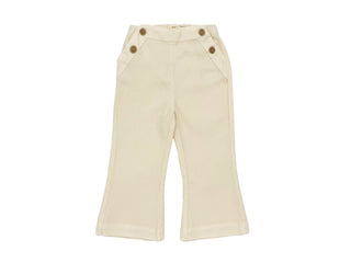 Cream Button Detail Pants