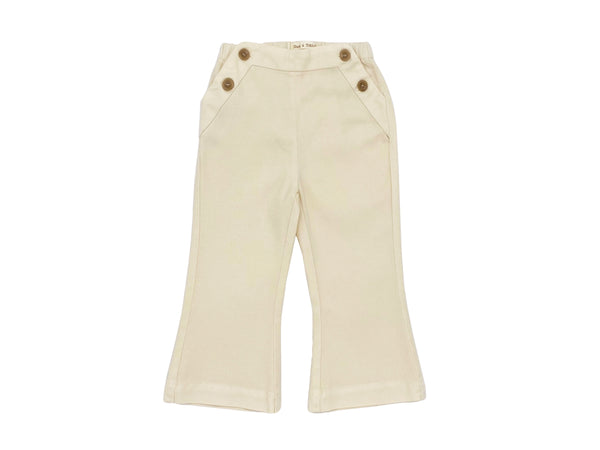 Cream Button Detail Pants