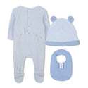 Pale Blue Elephant 3pc Footie Gift Set