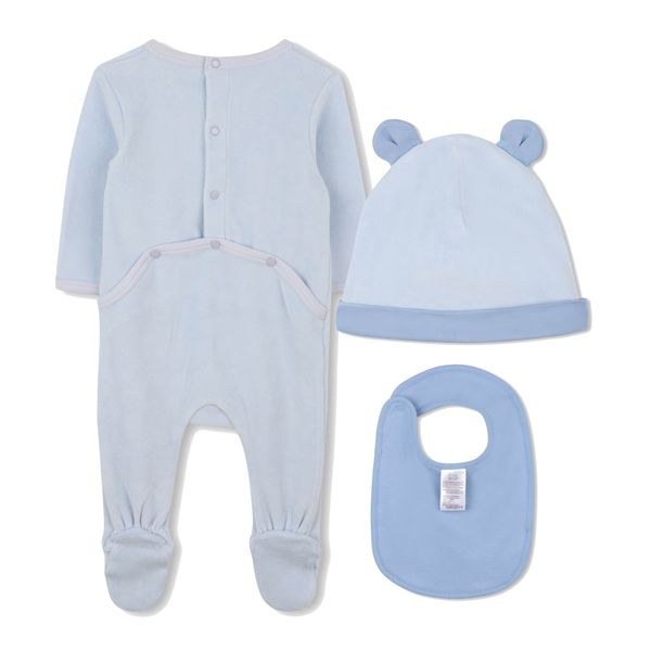 Pale Blue Elephant 3pc Footie Gift Set