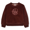 Crimson Velour Logo Crewneck