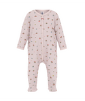 Pink with Multicolor Floral Velour Footie