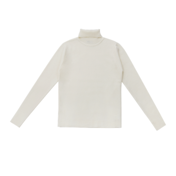 Cream Ribbed Turtleneck
