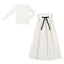 Ivory Taffeta Bow Maxi Jumper