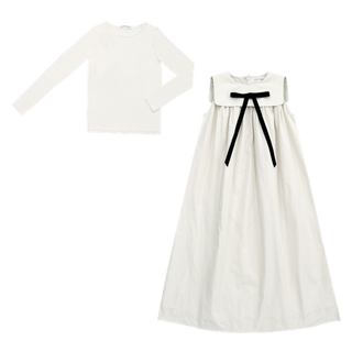 Ivory Taffeta Bow Maxi Jumper